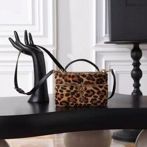 YSL Leopard Print Vanity Case Bag